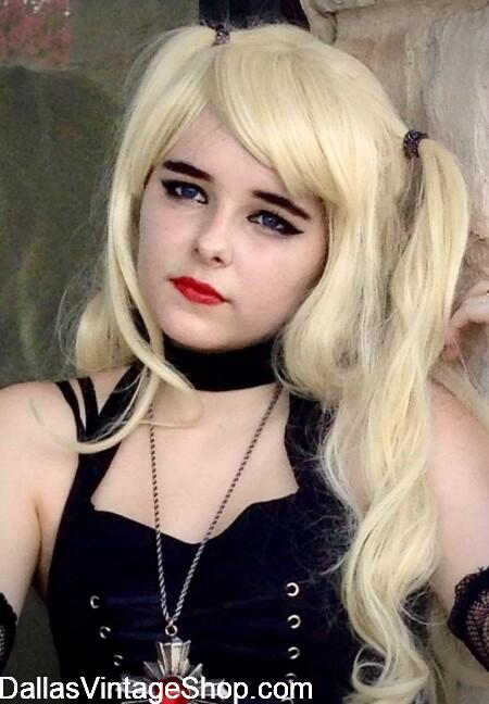 ANIME LADIES WIGS: Many Styles, Many Colors, Any Genre. Quality ANIME Character Wigs, like this Misa Amane, Death Note Wig, shown here, from Dallas Vintage Shop. ANIME LADIES WIGS: Many Styles, Many Colors, Any Genre. Quality ANIME Character Wigs, like this Misa Amane, Death Note Wig from Dallas Vintage Shop.