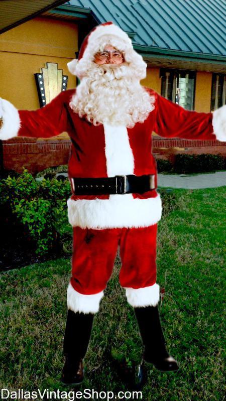 COMPLETE SANTA SUITS: Santa Suits Galore: from Regular Quality to Super High Quality, All Quality Santa Wigs, Santa Beard, Santa Bags, ETC...
