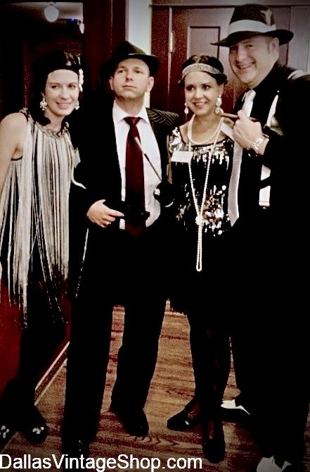 1920's & PROHIBITION BOOTLEGGERS OUTFITS & Speakeasy Hep Cats, Liquor Hounds, Sheiks, It Girls, Vamps & Shebas mix with the King Pins, Bootleggers & Celebrities & Fat Cats at the Speakeasies of Prohibition Era. They all get their Getups from Dallas Vintage Shop.