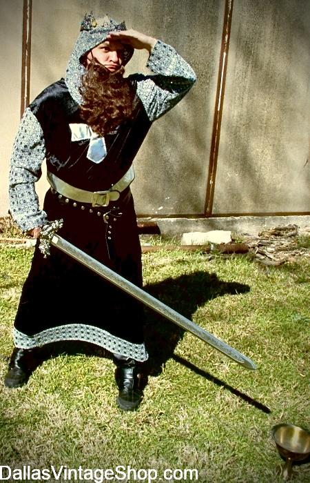 SRF CHIVALRY WEEKEND KNIGHT COSTUME: "Monty Python and the Holy Grail," Sir Bedevere, Sir Lancelot, Sir Galahad & Sir Robin Costumes. Humorous or Serious Medieval Knight Costumes are at Dallas Vintage Shop.