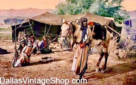 BURNING MAN DESERT ATTIRE: Inspired by Arab Bedouins, we offer Novel, Creative, Self-expressive Outfits, Swaddling, Flowing Garb, Enchanting Head Gear, Dramatic Jewelry & Scarves at Dallas Vintage shop.
