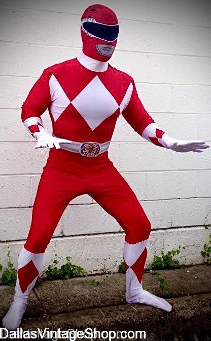 RED RANGER: Power Rangers are widely considered Comic Superheroes. Get this and other Superheroes & Excellent Cosplay Character Costumes at Dallas Vintage Shop.