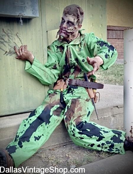 Horror Costume Makeup: Get ZOMBIES from Dawn of the Dead, Walking Dead, Resident Evil, Prosthetics, F/X, Makeup, Zombie Hunters & Weapons from Dallas Vintage Shop.