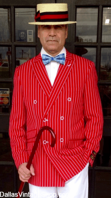 MEN'S FLASHY BLAZERS & SPORTS COATS: Think about our Astounding Vintage Dapper Gent Attire that is always a hit at Special Occasions & Fancy Parties. We have them at Dallas Vintage Shop.