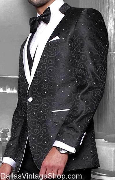 GENTLEMEN'S SPORTS COATS: Special Occasion Attire for Every Possible Dress-Up Event. ALSO: Killer Vests, Hats, Canes, Shoes, Jewelry, Ties, Bow Ties, Cummerbunds, Pocket Squares, Men's Broaches, Pocket Watches and more.