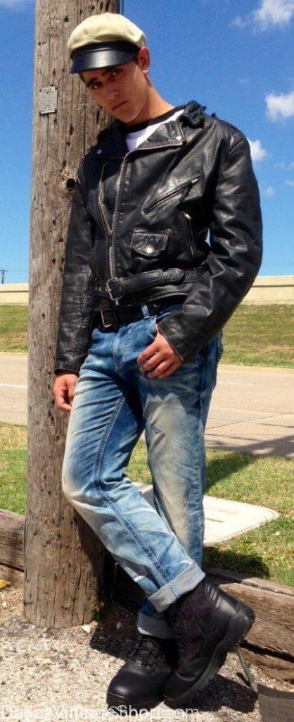 Get 1950's Men's Costumes: 'The Wild One' Movie Marlon Brando Costume. We have 1950's Vintage Attire, 1950' Costumes, Best 1950's Men's Costumes, 1950's Marlon Brando Outfit, 1950's The Wild One Costumes, 1950's Movies Costumes, 1950's Sock Hop Men's Costumes, 1950's Hollywood Movie Stars Costumes, Classic 1950's Attire, 1950's Classic Movies Costumes, 1950's Iconic Men's Costumes.