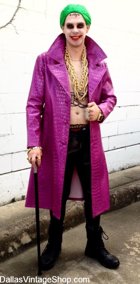 Latino Comic Con TEXAS: Dallas Latino Cultural Center, Get Villains & Superhero Costumes like this Jared Leto, Suicide Squad Joker Costume. We also have Bane, Batman, Superman, Marvel & DC Comics Characters at Dallas Vintage Shop.
