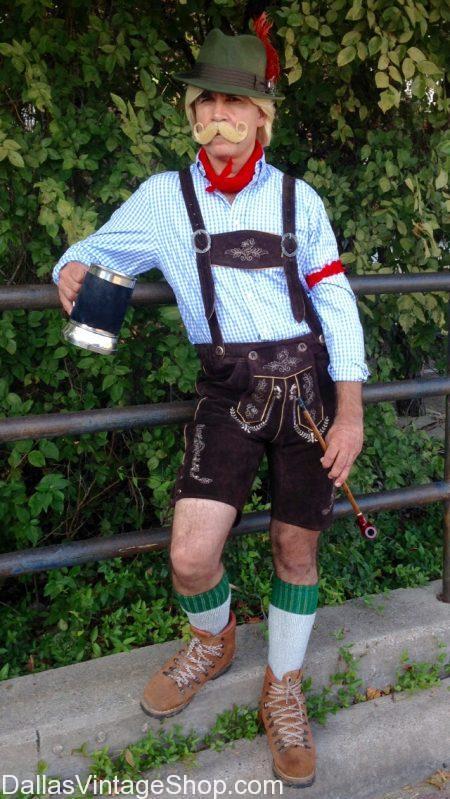 Dallas Vintage Shop Has Alpine Oktoberfest Attire, German Oktoberfest Lederhosen, Bavarian Oktoberfest Outfits, German Oktoberfest Yodelers, German Brawlers, Oktoberfest German Peasants, Oktoberfest Wurstfest Costumes, German Oktoberfest Folkloric Attire, German Oktoberfest Traditional Outfits, German Leather or Suede Leaderhosen, German Wench Costumes, German Sexy Barmaid Costumes, German Dirndls, German Folk Dancers Costumes & Accessories in stock.