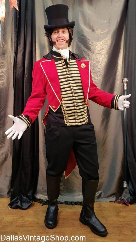 Look this example of Circus Costumes The Greatest Showman, PT Barnum, Hugh Jackman Circus Outfit, which we keep in stock. We have this Circus Costumes The Greatest Showman, PT Barnum, The Greatest Showman, Hugh Jackman Circus Attire and more. Get Circus Attire Dallas, Circus Carnival Costumes, Circus Costume Rentals, circus costumes, Circus Freaks Costumes, Circus Makeup, Circus Red Tailcoats, Circus Ringmaster Costume, Circus Ringmaster Tail Coat, Hugh Jackman Circus Attire, PT Barnum Circus Ringmaster Outfit, Quality Circus Character Costumes, The Greatest Showman Circus Costumes, Theatrical Circus Costumes and Accessories.