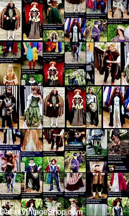 TEXAS RENAISSANCE FESTIVAL BARBARIANS, VIKINGS & All Themed Weekend Costumes  SHOWN HERE are Outfits for Every Weekend, Every Theme, Every Costume Imaginable from Dallas Vintage Shop. 