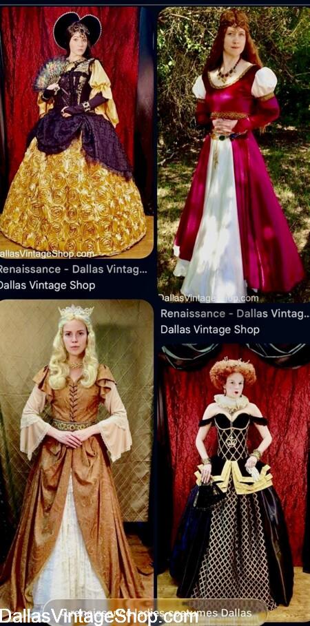 TRF RENAISSANCE LADIES ATTIRE: Get Dresses & Gowns for All Ladies & Girls, Ladies in Waiting, Princesses, Nobility, Aristocracy, Ladies in Waiting, &Wealthy Merchant Class at Dallas Vintage Shop.