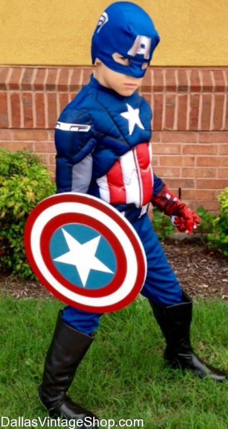 Kids Superhero Costume Ideas, Captian America, Children's DC Comics, Marvel Comics for Kids Costume Ideas.