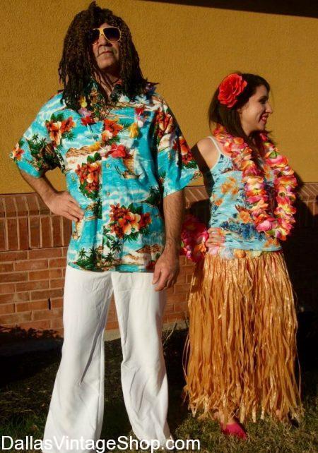 Jimmy Buffett Hawaiian Attire for Men and Ladies at Dallas Vintage Shop.
