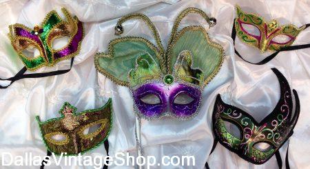 DFW MARDI GRAS COSTUME GUIDE: You are sure to find the Mardi Gras Mask you want at Dallas Vintage Shop. We have Unbeatable Quality & Variety of Italian, Venetian, Baroque, Jester Inspired, Embellished  Large & Medium Sized Mardi Gras Masks in stock.