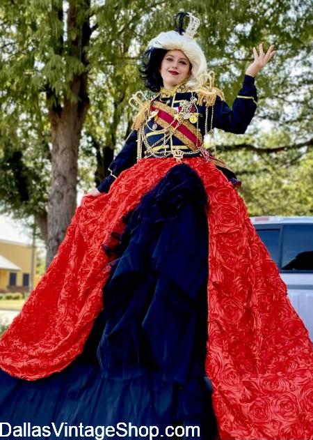 Unique Valentine's Day Costumes, Valentine's Day Villain Ladies Costume Ideas. Extravagant Valentine's Day Ladies Dresses & Gowns Unique Valentine's Day Costumes & Ideas abound at Dallas Vintage Shop. Cruella wears the perfect Valentine's Day colors. We have several versions of her as well as other very unique Valentine's Day outfit ideas for ladies or men.