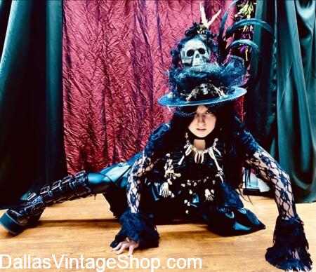 TEXAS FRIGHTMARE WEEKEND CREEPY COSTUMES IN STOCK, Monsters, Scary Witches & Voodoo Outfits from Dallas Vintage Shop.