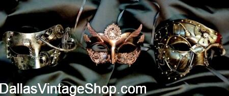 Gentlemen's Masquerade Masks: Get Cool for Guys, Not to Girly Styles for Galas & Proms at Dallas Vintage Shop.
