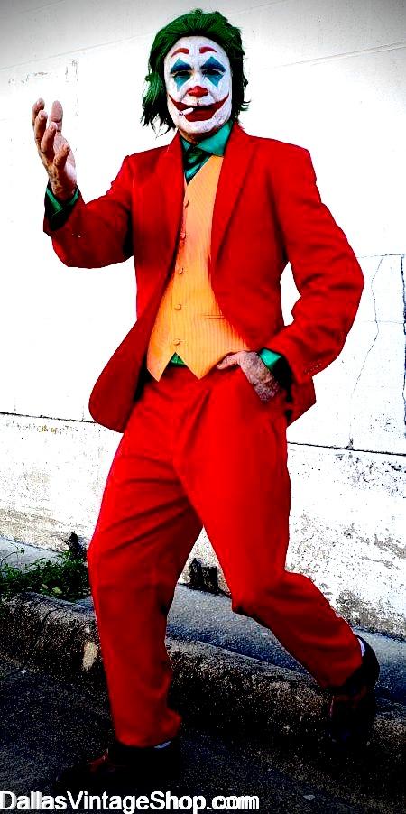 FAN EXPO 2026 DALLAS: Fan Expo is Sept 11-13, 2026. Get this Joaquin Phoenix, Red Suit Costume from Joker Movie & Joker: Folie à Deux. We have all the Joker Costumes from all the Movies at Dallas Vintage Shop.