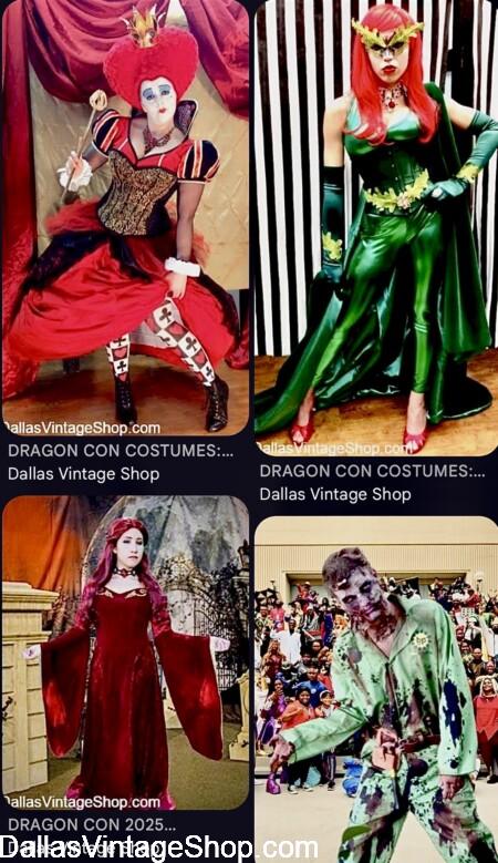FAN EXPO 2026 DALLAS: SCHEDULE, WEBSITE LINKS, TICKETS INFO, Costume Rules & Killer Costumes like GOT, Queen of Hearst, Poison Ivey & Walking Dead Characters from Dallas Vintage Shop.