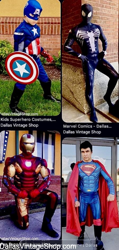 FAN EXPO 2025 DALLAS COSTUME POLICIES & Best Costume Ideas like Superheroes & Villains Costumes from Dallas Vintage Shop.