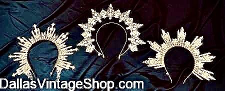 AXIS MUNDI ETHERIAL COSTUME ACCESSORIES: Get Gold or Silver Angelic Haloes for Burning Man Outfits at Dallas Vintage Shop.