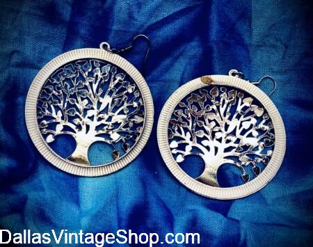 AXIS MUNDI WORLD TREE EARRINGS: Get Wold Tree Earrings, Norse, Goth & Other Burning Man Accessory Ideas at Dallas Vintage Shop.