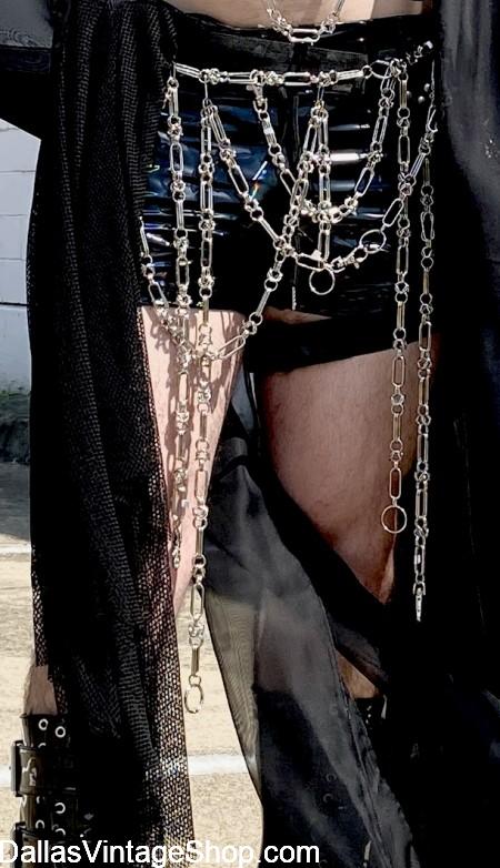 BURNING MAN MEN'S COSTUMES: Huge Collection of Futuristic Mystical Seer Jewelry, Chain Belts & Other Eclectic Accessories