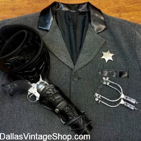 Wild West Men's Costumes: Everything you need for Sheriffs, Marshalls, Cowboys, Saloon Girls & Movie Characters are at Dallas Vintage Shop.
