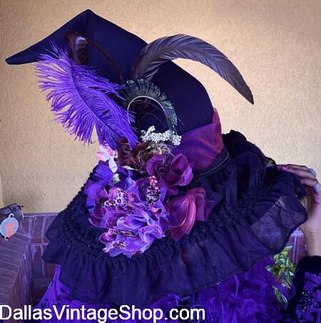 QUALITY WITCH HATS: Choose from our Gorgeous, Supreme, Custom Designs. You must see these Sophisticated, Elaborate, Beautifully Fabulous Hat Creations. SEE: Witch Hats. SEE ALSO: Witch Costumes at Dallas Vintage Shop. Choose from our Gorgeous, Supreme, Custom Designs.