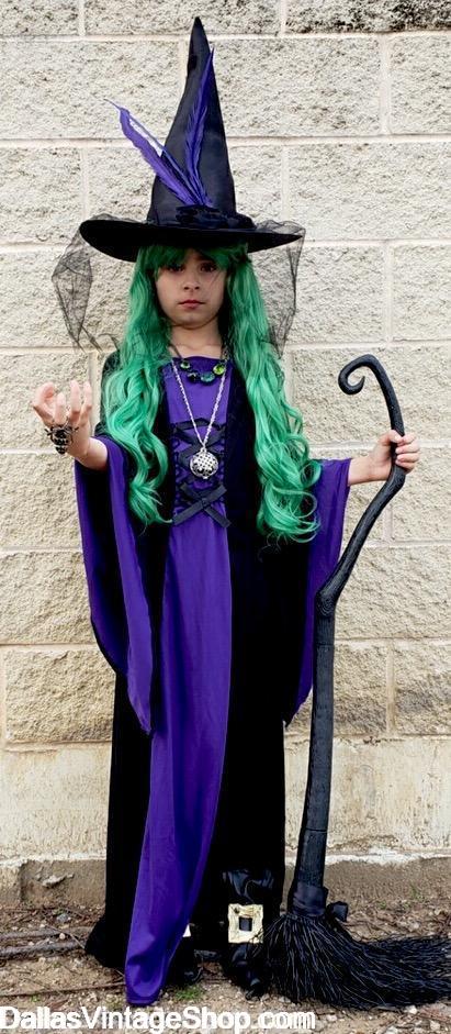 Girls Halloween Witch Costumes Witch Wigs & Hats.