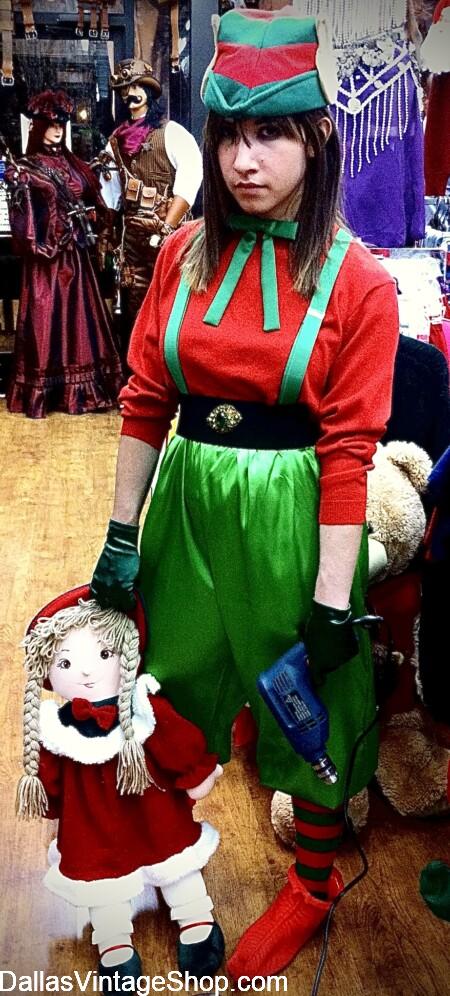 CHRISTMAS ELVES: We have the Best Ladies Santa's Helper Costume & Elf Costume Ideas are at Dallas Vintage Shop.