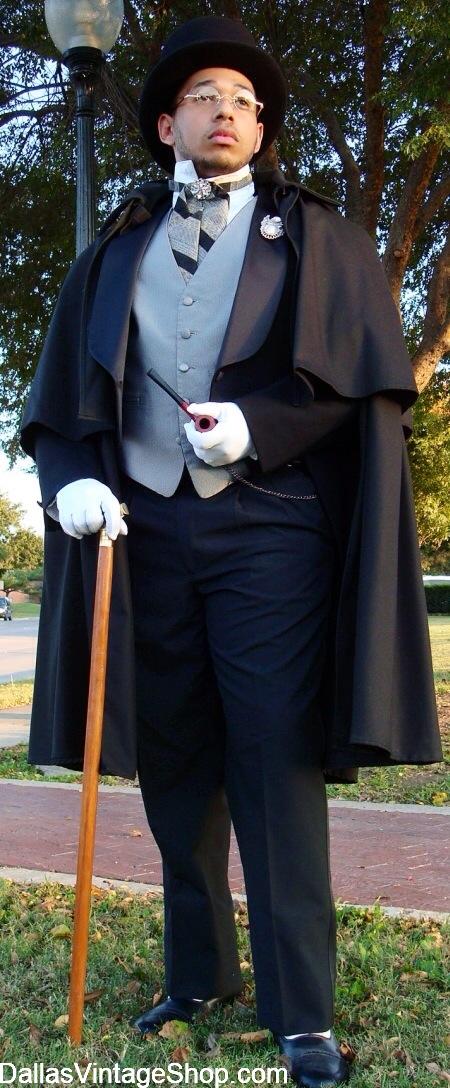 MEN'S CHRISTMAS CAROLER: We have many Versions of this Formal, Aristocratic Caroler with Caplet Cloak at Dallas Vintage Shop.