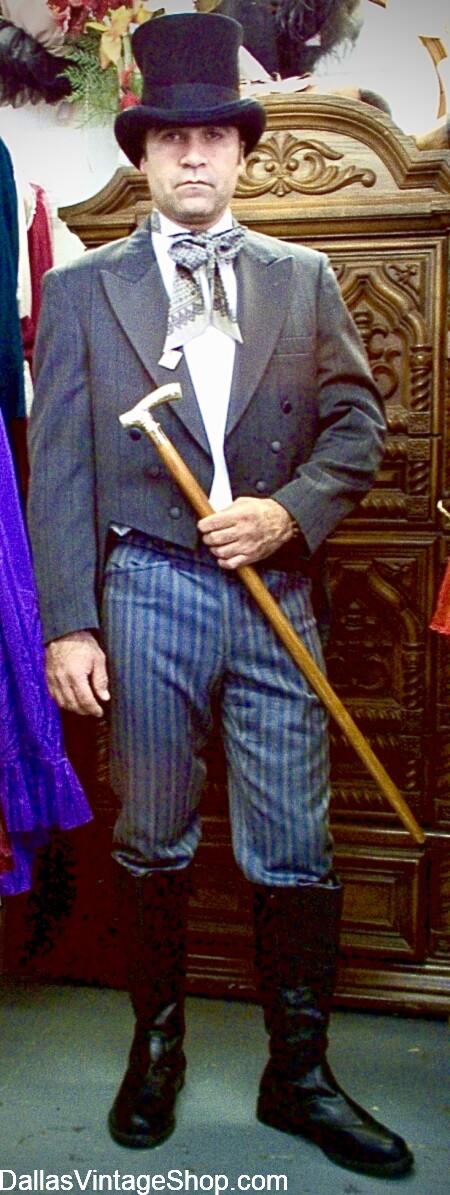 MEN'S VICTORIAN CAROLERS: Find Towns Person, Classic Christmas Caroler Gentlemen's Attire at Dallas Vintage Shop.