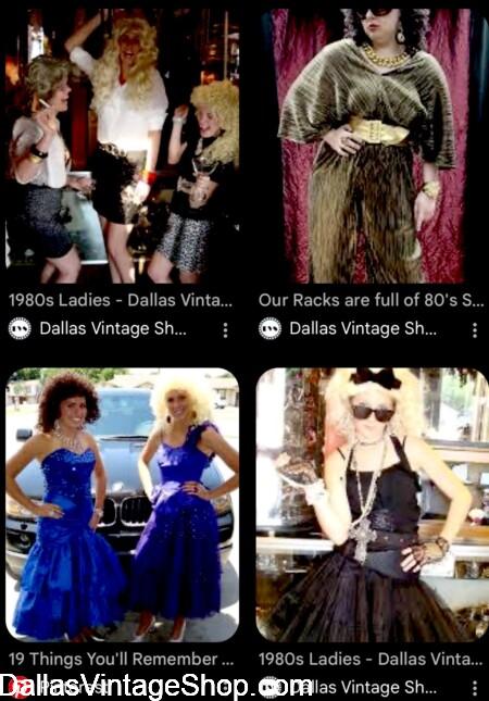 NYE PARTY 80's GLAM ATTIRE: These 80's Club Scene, Prom & Party Dresses are from Dallas Vintage Shop.