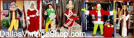 CHRISTMAS PARTY COSTUME IDEAS; You will find Whovillians, Grinch Movie Characters & other Holiday Costume Ideas are at Dallas Vintage Shop.