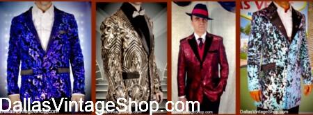 NYE MEN'S SEQUIN BLAZERS HQ: Unlimited Masquerade, NYE Party, Prom & Charity Ball Flashy Sequin Coats & Jackets from Dallas Vintage Shop.