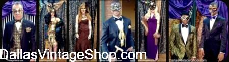 MASQUERADE MEN'S FASHIONS & Fashions for your Date too. We have Everything you need for Men or Ladies Masquerade Balls at Dallas Vintage Shop.