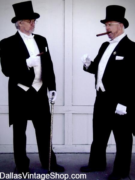 VICTORIAN TOP HATS: We have Victorian Gentlemen's Proper Attire: Black Tie, Formal Galas & Dickens Christmas Carolers Costumes are at Dallas Vintage Shop. VICTORIAN TOP HATS: We have Victorian Gentlemen's Proper Attire: Black Tie, Formal Galas & Dickens Christmas Carolers Costumes are at Dallas Vintage Shop.