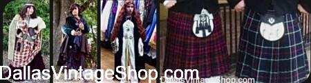 NORTH TEXAS IRISH FESTIVAL ATTIRE: Get Fun Costumes, Historical Attire, Kilts, Fun Party Costumes & Accessories at Dallas Vintage Shop.