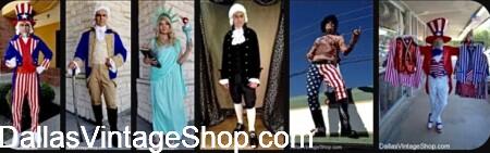 EVENTS CALENDAR DFW: Here are the Details & Costumes for Theme Parties, Charity Galas, Historical, Cultural & Patriotic Festivals from Dallas Vintage Shop.