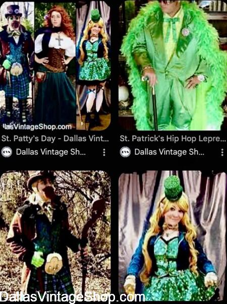 NORTH TEXAS IRISH FESTIVAL 2026 Get DETAILS & Costumes Here. Also get Men & Ladies Quality Irish Outfits at Dallas Vintage Shop.