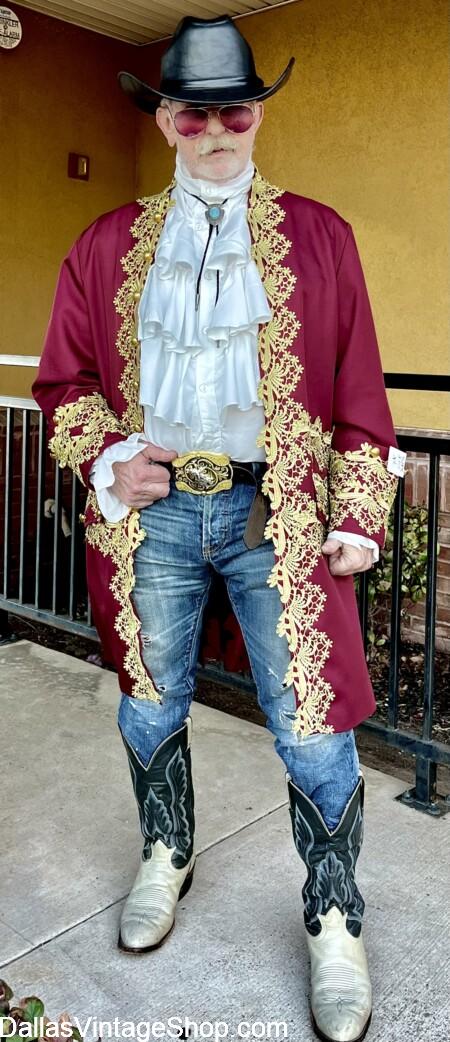 JUNK-O-RAMA PROM: 2026 THEME: Baroque Jackets for Men from our Huge Collection of Men & Ladies Attire from Dallas Vintage Shop.