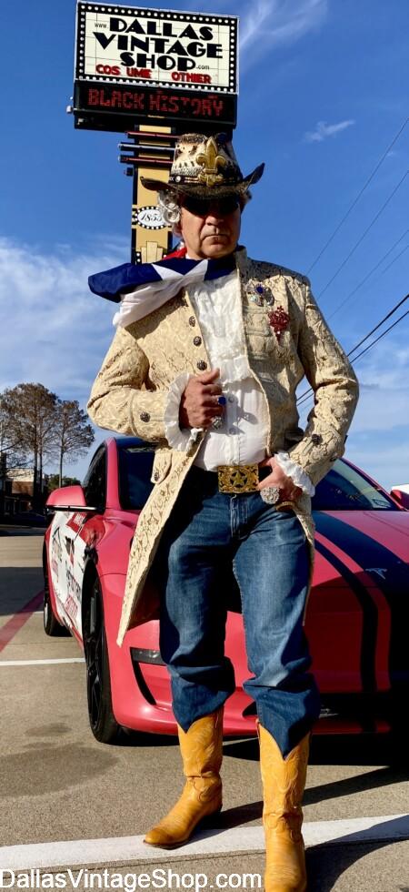 JUNK-O-RAMA PROM: 2026 THEME; Bridgerton Gentlemen meets Junk Gypsy Prom Guys; Texas Guys Don Regency Attire for Junk-O-Rama Prom.