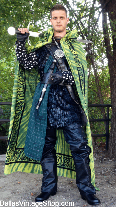 MEDIEVAL FAIR COSTUMES: Get Celtic Warriors, Medieval Men's Outfits & Medieval Attire from Dallas vintage Shop.