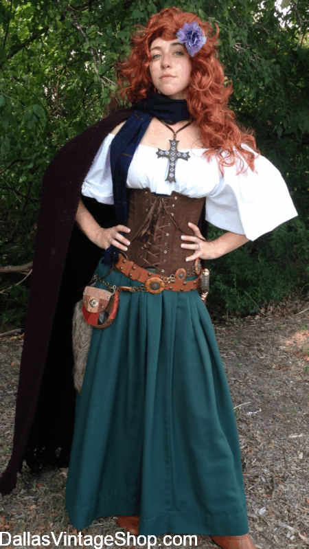 MEDIEVAL FAIR COSTUMES OKLAHOMA: Get Ladies Medieval Outfits, Quality Garb, Skirts, Corsets, Celtic Jewelry & Weapons at Dallas Vintage Shop.