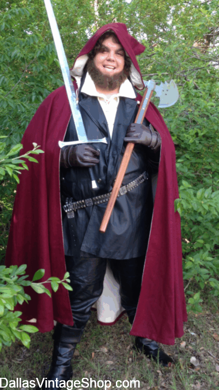 Sherwood Forest Faire Costumes: Get this Little John Quality Outfit with Weapons & Event INFO, Dates, Times & Ticket Links from Dallas vintage Shop.