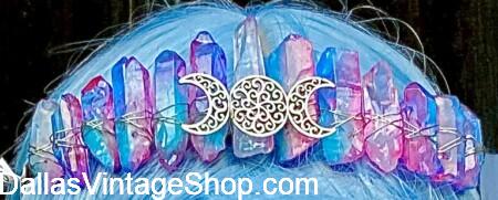 UBBI DUBBI 2026 OUTFITS: "Into the Abyss," April 24-24; Details Listed Here. Also Shown here is Deep Ocean Creature Rave Attire for Sirens, Mermaids & Legendary Sea Dwellers. Look at these Gorgeous Multi-Colored, Iridescent, Geode Tieras we keep in stock. Find Mystical Mermaid Circlets & Ethereal Halos. Get Seashell Jewelry, 'Seaweed-like' Jewelry, Mermaid Rings, Phenomenal Multi-colored, Multi-layered, Long Flowing Wigs in Deep Sea or Tropical Oceanic Colors. UBBI DUBBI 2026 OUTFITS: "Into the Abyss," April 24-24; Details Listed Here. Also Shown here is Deep Ocean Creature Rave Attire for Sirens, Mermaids & Legendary Sea Dwellers. Look at these Gorgeous Multi-Colored, Iridescent, Geode Tieras we keep in stock at Dallas Vintage Shop.