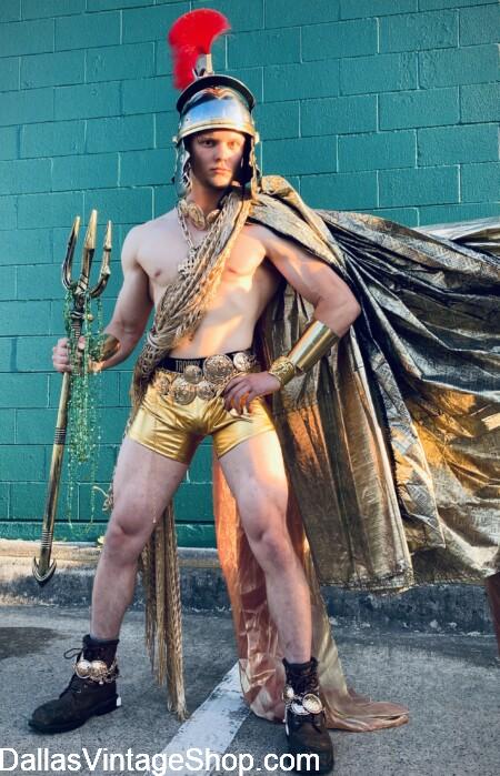 UBBI DUBBI RAVE COSTUMES: Get Studly "INTO THE ABYSS" Neptune, Roman God of the Sea Outfits & Costumes for other Mythology Gods for  Rave & EDM Festivals from Dallas Vintage Shop. 