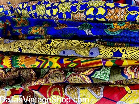 JUNETEENTH AFRICAN MOTIF FASHIONS: We have a Huge Collection Bold African Print, Wax Print & Ankara Oversized Scarves & Stoles to accent your Ethnic Themed Dresses, Caftans & Clothing at Dallas Vintage Shop/