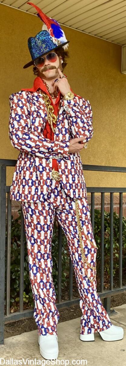 JULY 4 2026 AMERICA 250 COSTUMES: Shown here is our 70's Patriotic Groovy Guy. Get Wild & Crazy Patriotic Costumes & Ideas for 4th of July Celebrations, Patriotic Theme Parties; Disco, 70's, Rock Stars and Unlimited Themes from Dallas Vintage Shop. JULY 4 2026 AMERICA 250 COSTUMES: Get this 70's Patriotic Groovy Guy Outfit plus Wild & Crazy Patriotic Costumes & Ideas for 4th of July Celebrations, Patriotic Theme Parties; Disco, 70's, Rock Stars and Unlimited Themes from Dallas Vintage Shop.